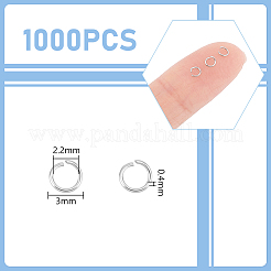 304ステンレススチールオープン丸カン  ステンレス鋼色  26ゲージ  3x0.4mm  内径：2.2mm  1000個/箱&nbsp;STAS-UN0055-28A-P