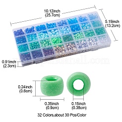960Pcs 32 Style Transparent & Opaque Plastic Beads&nbsp;KY-YW0001-43
