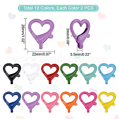 24Pcs 12 Colors Spray Painted Eco-Friendly Alloy Lobster Claw Clasps&nbsp;FIND-PH0003-34