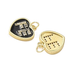 Brass Micro Pave Cubic Zirconia Pendants&nbsp;KK-L243-20G-03