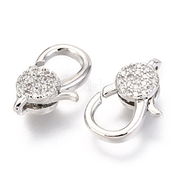 Brass Micro Pave Cubic Zirconia Lobster Claw Clasps&nbsp;ZIRC-O038-23P