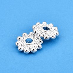 合金のスペーサービーズ  花  長持ちメッキ  銀  8.5x2mm  穴：1.8mm&nbsp;FIND-B029-04S