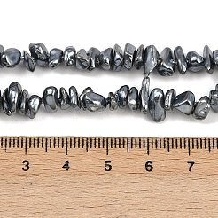 電気めっきシェルパールビーズ連売り  チップ  ブラック  5~12x2~5x4~6mm  穴：1mm  15.16~15.35''（38.5~39センチメートル）&nbsp;BSHE-H113-01C