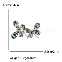 レトロなアワビ貝の蝶のブローチ2個  ラペルピン  銀  36x54mm&nbsp;PW-WGA6E26-01