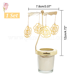 430 and 201 Stainless Steel Rotating Candlestick Tealight Candle Holder&nbsp;DJEW-WH0039-25B-G