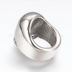 316サージカルステンレスビーズ  大穴ビーズ  スカル  アンティークシルバー  13x14x14mm  穴：8mm&nbsp;STAS-G164-12AS
