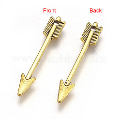 合金のチベット風チャーム  矢印  カドミウムフリー＆鉛フリー  アンティーク黄金  29x5x2mm  穴：2mm&nbsp;TIBEP-A21211-AG-LF