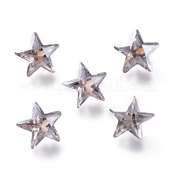 キュービックジルコニア尖底カボション  多面カットスター  クリスタルサテン  10x10.5x6mm&nbsp;ZIRC-H108-01B-001SA
