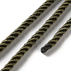 ナイロンねじり丸紐  バッグのストラップ作りに  ダークオリーブグリーン  5~5.5mm  約10.94ヤード（10m）/ロール&nbsp;NWIR-S001-01K