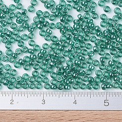 MIYUKIラウンドロカイユビーズ  日本製シードビーズ  (rr322) 透明なエメラルドの光沢  11/0  2x1.3mm  穴：0.8mm  約1100PCS /ボトル  10 G /ボトル&nbsp;SEED-JP0008-RR0322