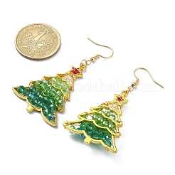 Glass Beaded Christmas Tree Dangle Earrings&nbsp;EJEW-JE05270