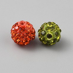 手作りポリマークレイのラウンドビーズ  ミックスカラー  8mm  穴：1.8mm&nbsp;CLAY-WH0030-01A