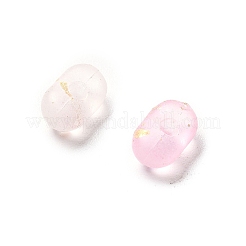 グラデーションカラーの透明なフロストアクリルビーズ  金色の箔付き  ピーナッツ  ピンク  3x6x4mm  穴：1.5mm  約：12500個/ 500 G&nbsp;OACR-M023-06C