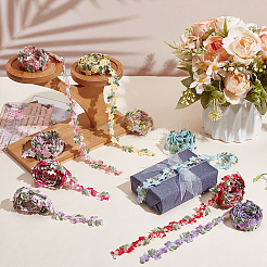 9ヤード 9色の花柄ポリエステル刺繍レースリボン  洋服アクセサリーデコレーション  ミックスカラー  3/4インチ（20mm）  1ヤード/色&nbsp;OCOR-WR0001-50