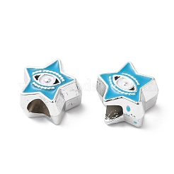 CCBプラスチックヨーロピアンビーズ  大穴ビーズ  ナザールボンジュウをした星  ミックスカラー  11.5x12.5x7.5mm  穴：5mm&nbsp;CCB-B001-03