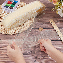ポリエステルメッシュ生地  ドレス衣装の装飾用  湯通しアーモンド  55~60mm  25ヤード/個&nbsp;DIY-WH0671-002A
