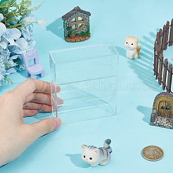 プラスチック製のケーキキャビネット  マイクロランドスケープホームドールハウスアクセサリー  小道具の装飾のふりをする  透明  94.5x80.5x27mm  内径：75.5x28mm&nbsp;DJEW-WH0039-94A