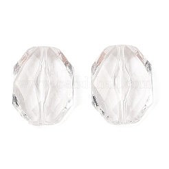 Faceted Hexagon Transparent Acrylic Beads&nbsp;X-TACR-R126-A01