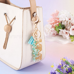 Alloy & Resin Tassel Keychainss&nbsp;AJEW-TADJ0001-20G-04