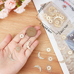 40Pcs 2 Styles Brass Connector Charms&nbsp;KK-BBC0005-50