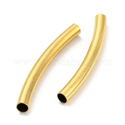 304ステンレスチューブビーズ  カーブチューブ  ゴールドカラー  30x3mm  穴：2.5mm&nbsp;STAS-B047-27L-G