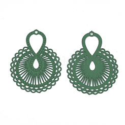 430 Stainless Steel Filigree Pendants&nbsp;X-STAS-S108-22B