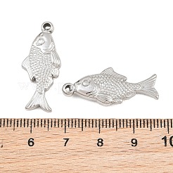 304ステンレスペンダント  魚のチャーム  ステンレス鋼色  28x12x4mm  穴：1.4mm&nbsp;SA-CBA3ECF-12P