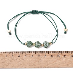 Natural Gemstone Heart Beads Braided Bead Bracelets&nbsp;BJEW-JB13527