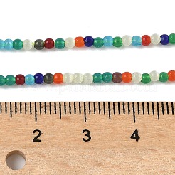 キャッツアイビーズ連売り  ラウンド  カラフル  2mm  穴：0.7mm  約157個/連  14.17~14.57インチ（36~37cm）&nbsp;CE-C007-A07-2mm