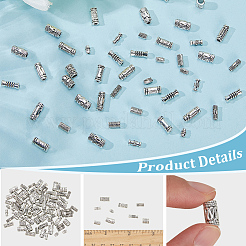 チベットスタイルの合金ビーズ2セット  コラム  アンティークシルバー  5~10x3~5mm  穴：1~3mm  約100個/セット&nbsp;FIND-SC0019-62