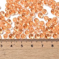 透明なアクリルビーズ  トップ掘削  丸い鈴丸ビーズ  ダークオレンジ  5.5x5x4mm  穴：1.2mm  約8333個/セット&nbsp;MACR-K359-02E