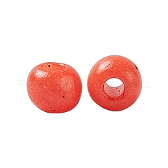 12/0グレードの丸いガラスシードビーズ  焼き付け塗料  ダークオレンジ  12/0  2x1.5mm  穴：0.7mm  約30000個/袋&nbsp;SEED-Q009-FJX19