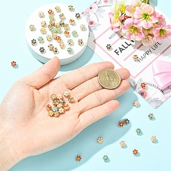 30Pcs 6 Colors Light Gold Tone Alloy Enamel Beads&nbsp;ENAM-YW0008-31