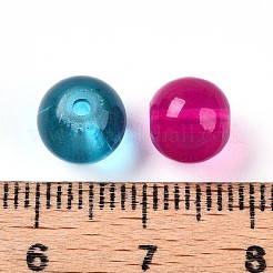 ベーキングペイント透明ガラスビーズ  ラウンド  ミックスカラー  8~8.5mm  穴：1.2~2mm&nbsp;X1-DGLA-Q022-8mm-M
