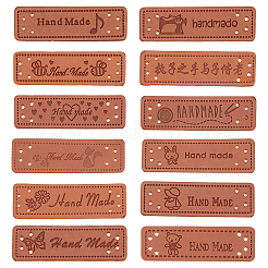 120Pcs 12 Style PU Leather Label Tags&nbsp;PATC-HY0001-08