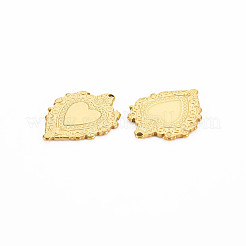 ステンレスペンダント201個  ハート  18KGP本金メッキ  30x23x1.5mm  穴：1.6mm&nbsp;STAS-S119-152G