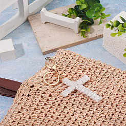 Cotton Cord Cross Keychains&nbsp;AJEW-TAC0031-03C