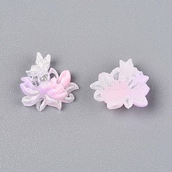 光るフラワー樹脂カボション  ジュエリー作りのための  グリッターパウダー付き  暗闇で光る  ピンク  6~12x6~12x2.5~6mm  2500~3000のPCについて&nbsp;CRES-T025-10C