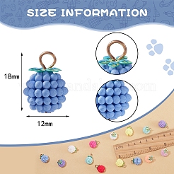 90Pcs 9 Colors Rubberized Style ABS Plastic Pendants&nbsp;KY-SZ0001-27