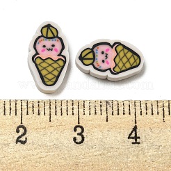 手作り樹脂粘土ビーズ  穴がない  アイスクリーム  ゴールデンロッド  11.5x6x2mm  約357個/500g&nbsp;CLAY-P003-13B