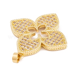 Rack Plating Brass & Clear Cubic Zirconia Pendants&nbsp;X-KK-S374-01G
