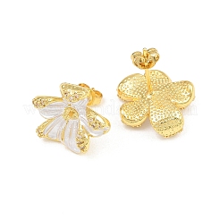 Brass Micro Pave Cubic Zirconia Stud Earring Findings&nbsp;CU-CBAA5EE-04G-04