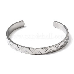 304 Stainless Steel Cuff Bangles for Women Men&nbsp;BJEW-H644-05P