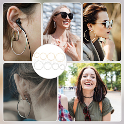 8 Pairs 8 Styles Zinc Alloy Hoop Earrings for Women&nbsp;EJEW-PH0001-34