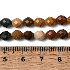 天然石オーシャンジャスパービーズ連売り  多面カット  ライス  6~6.5x5~6mm  穴：1.2mm  約58~62個/連  14.57''~14.76''（37~37.5センチメートル）&nbsp;G-K376-F17-01