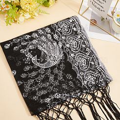 Peacock Detachable Polyester Sequin Shawl&nbsp;AJEW-WH20072-41B