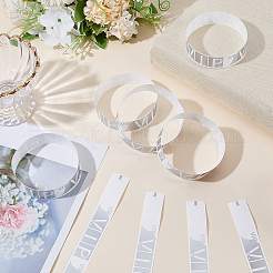 VIP PPプラスチック防水ブレスレット200個  男性と女性のためのコードブレスレット  銀  9.88インチ（25.1cm）&nbsp;BJEW-SP0001-33A