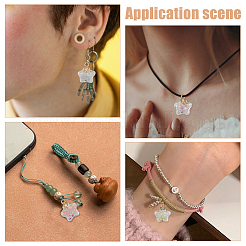 48Pcs 6 Colors Luminous Glass Pendants&nbsp;FIND-WR0012-19