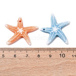 アクリルパーツ  ヒトデ  ミックスカラー  26.5x30.5x3.5mm  穴：1.4mm&nbsp;RESI-K049-04