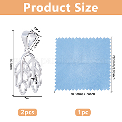 2Pcs 925 Sterling Silver Ice Pick Pinch Bails&nbsp;STER-DC0001-95